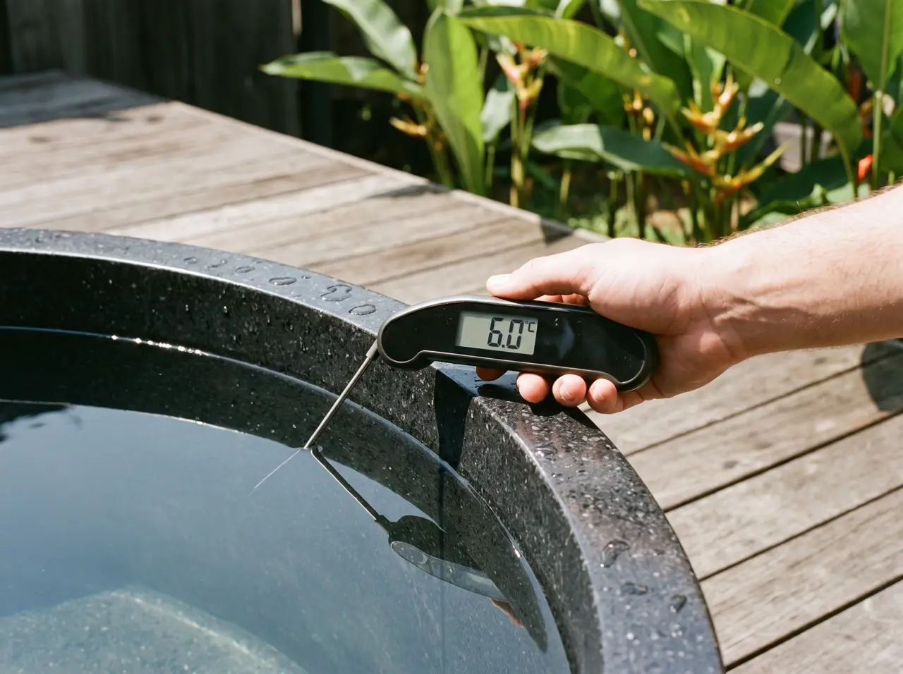 Uji dingin saat serah terima bak es dengan termometer probe digital
